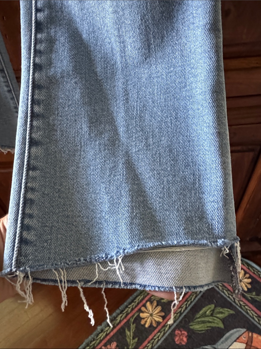 NWT MOTHER JEANS LIL MOTHER INSIDER CROP FRAY. SIZE 24 PETITE. - Picture 6 of 13